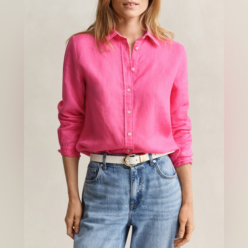 Tommy Bahama Pink Linen Button-Up Shirt